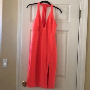 Lulus coral dress with slit